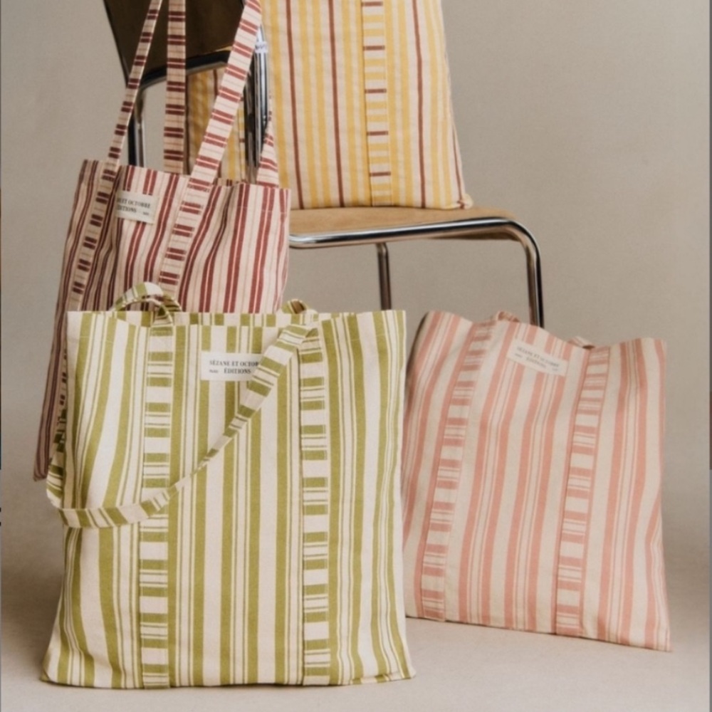 NWOT Sezane Stripe Tote Bag
